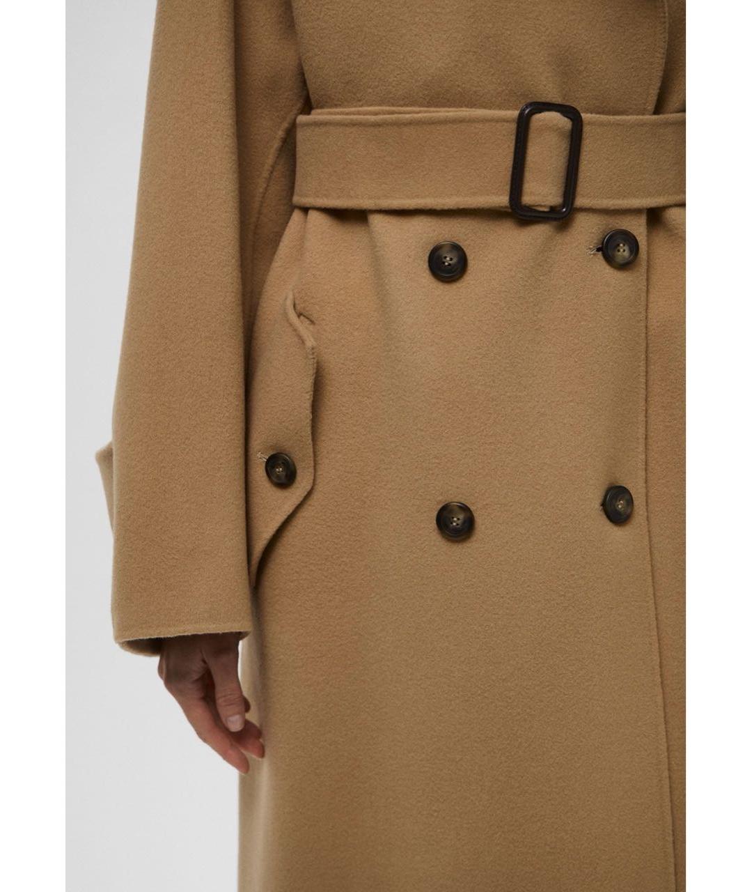 WEEKEND MAX MARA Бежевое шерстяное пальто, фото 6