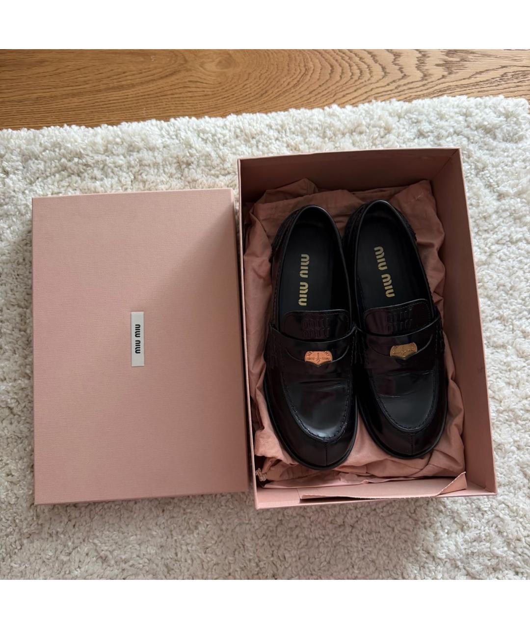 MIU MIU Черные кожаные лоферы, фото 5