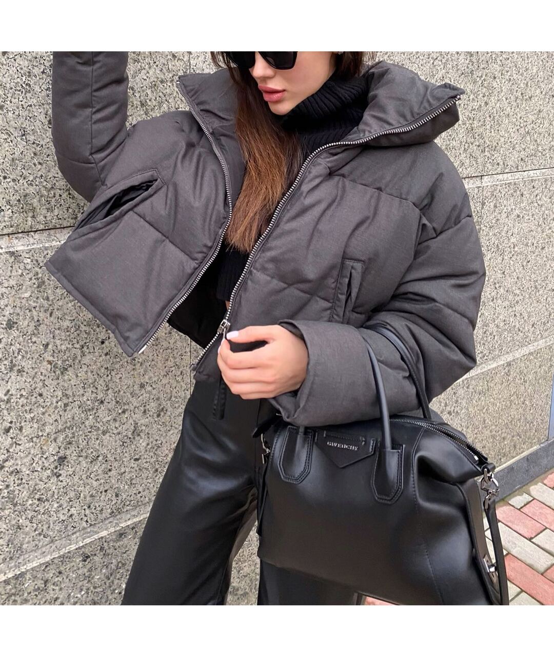 GIVENCHY Черная кожаная сумка с короткими ручками, фото 7