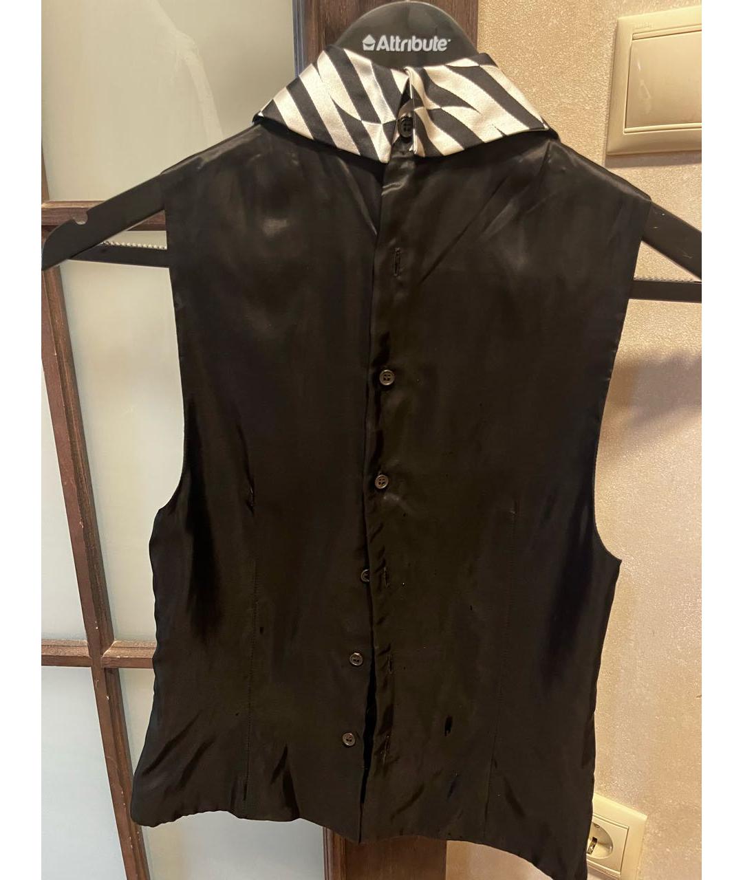 MIU MIU Черная шелковая блузы, фото 3