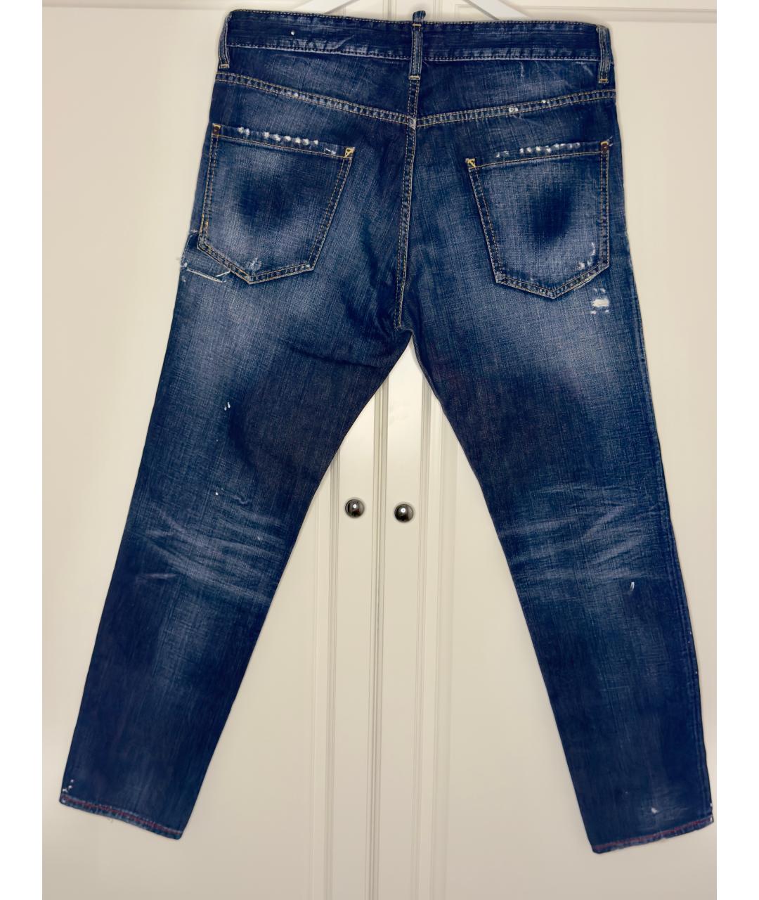 DSQUARED2 Темно-синие хлопко-эластановые джинсы скинни, фото 2