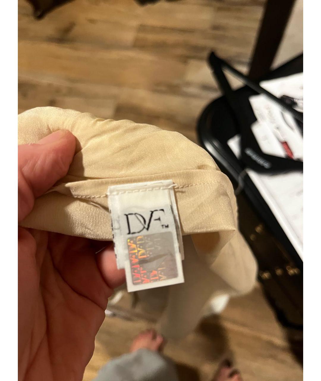 DIANE VON FURSTENBERG Бежевое вискозное повседневное платье, фото 6