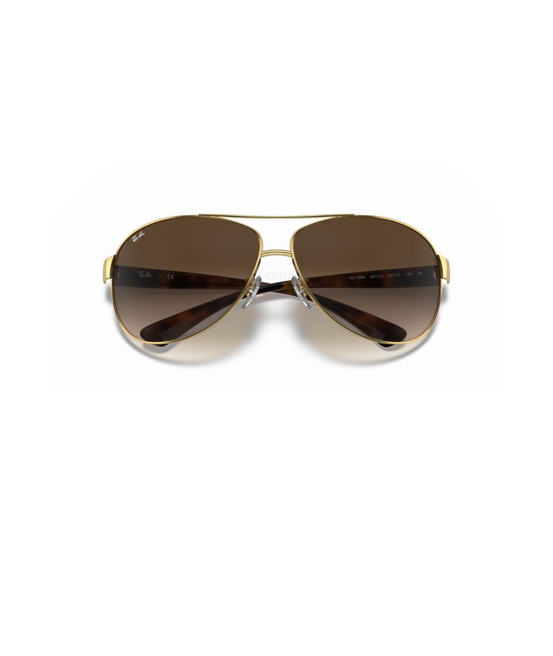 RAY BAN Коричневые пластиковые солнцезащитные очки, фото 3