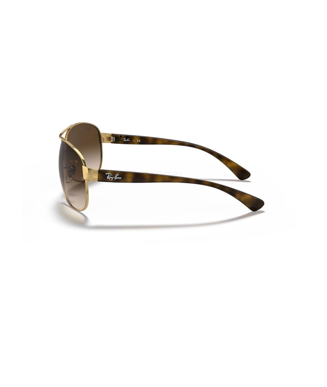 RAY BAN Коричневые пластиковые солнцезащитные очки, фото 2