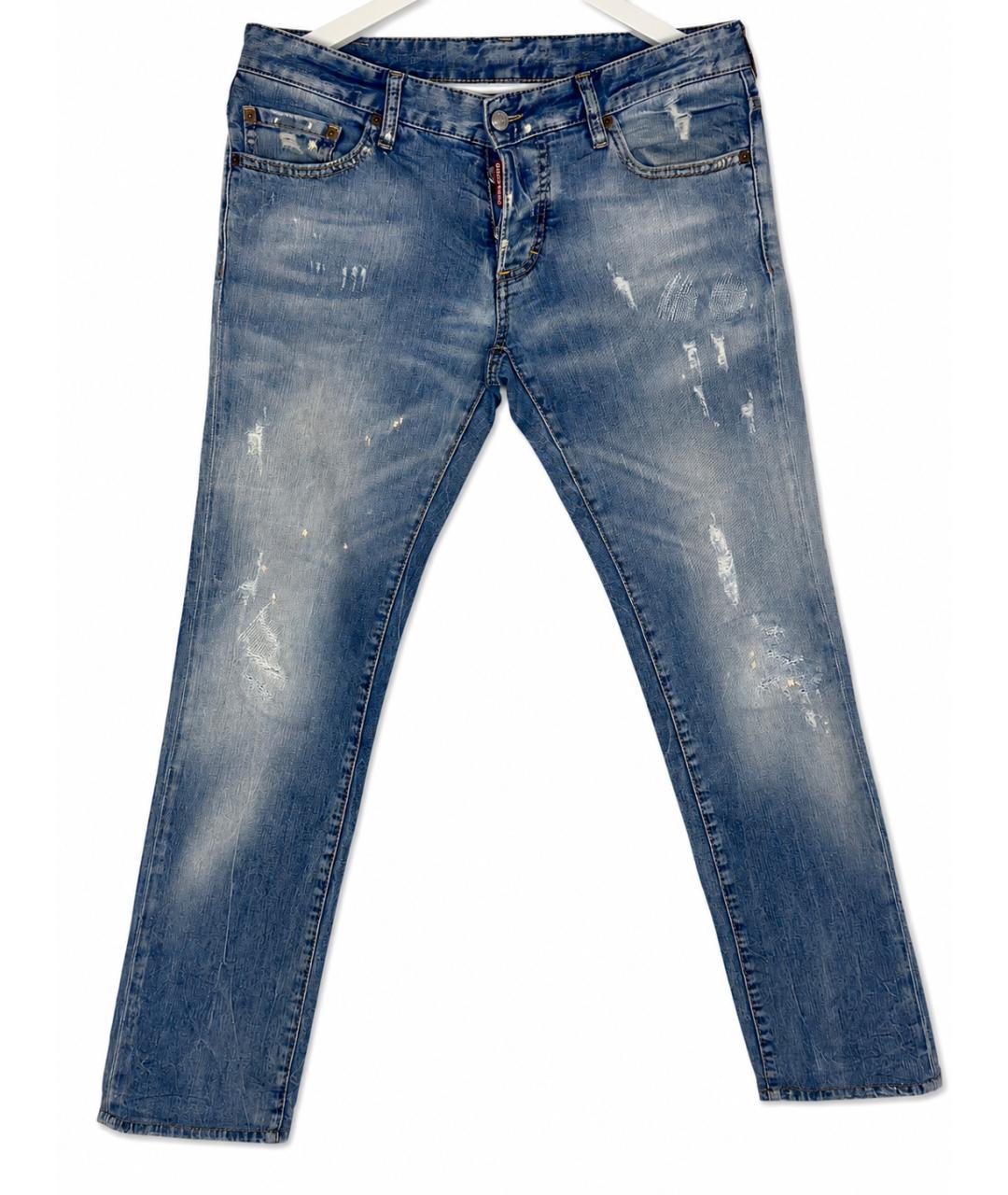 DSQUARED2 Синие хлопко-эластановые джинсы скинни, фото 1