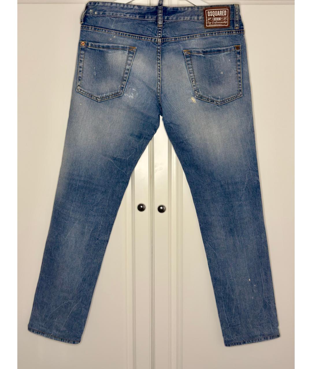 DSQUARED2 Синие хлопко-эластановые джинсы скинни, фото 2