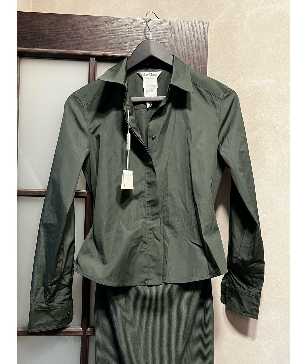 MAX MARA Хаки хлопковое повседневное платье, фото 2