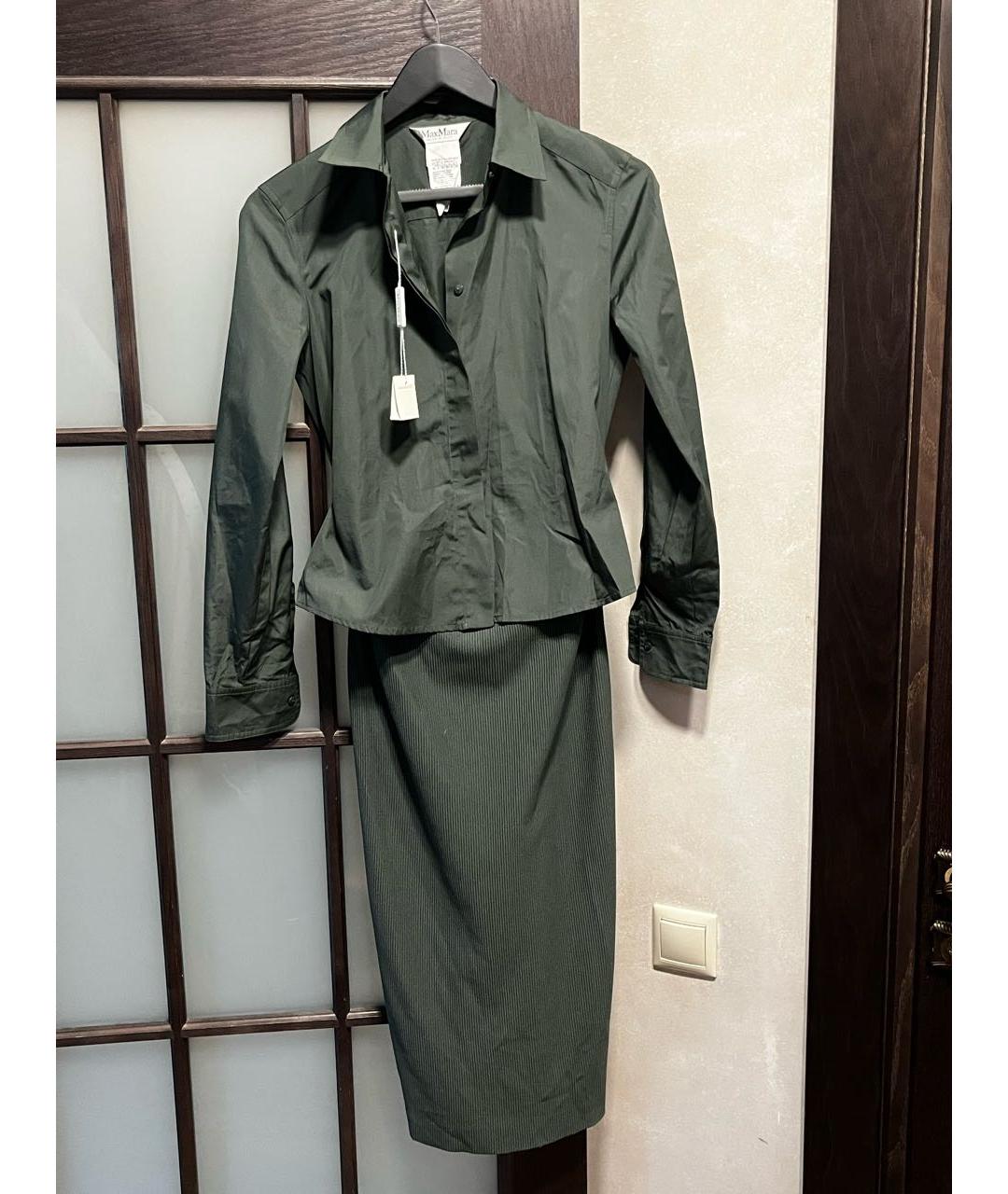 MAX MARA Хаки хлопковое повседневное платье, фото 7