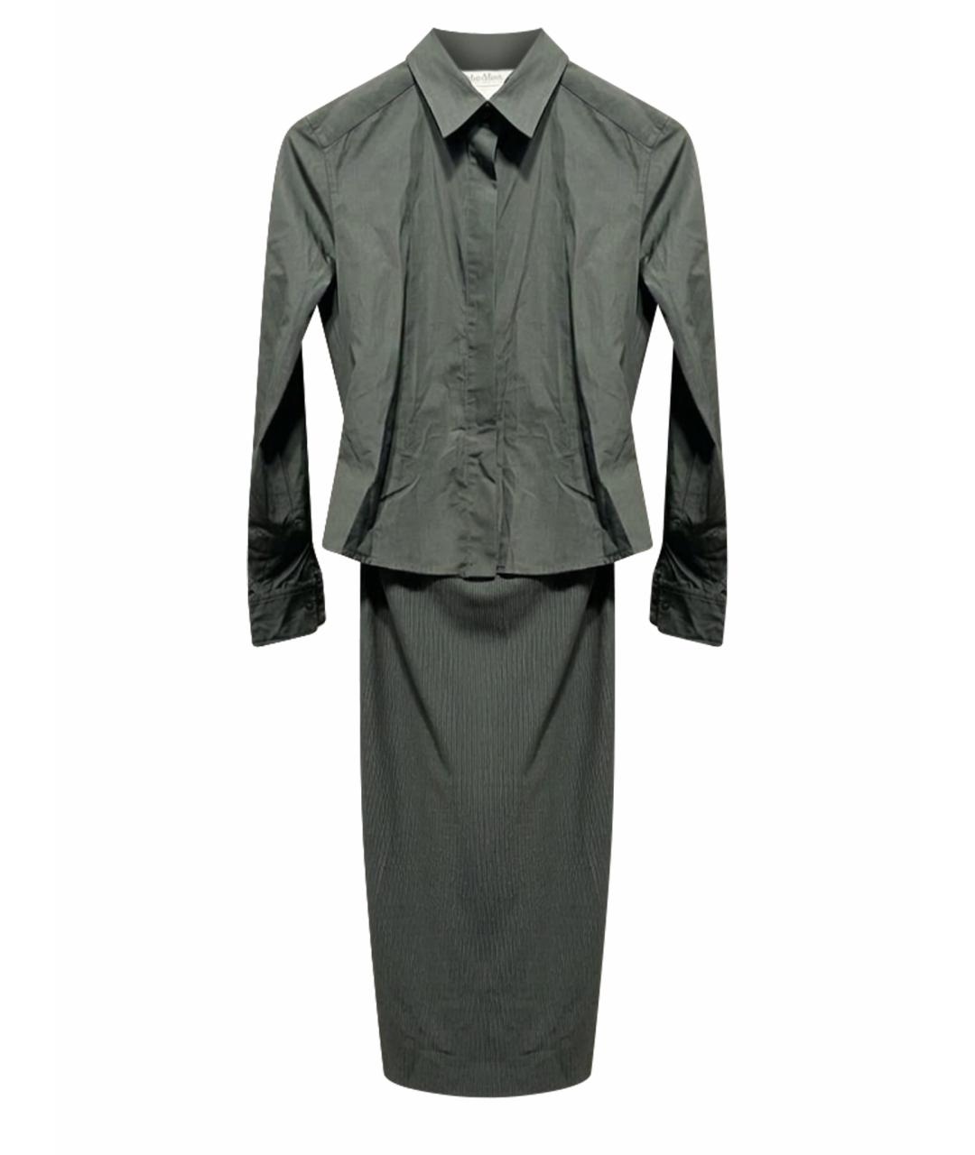 MAX MARA Хаки хлопковое повседневное платье, фото 1