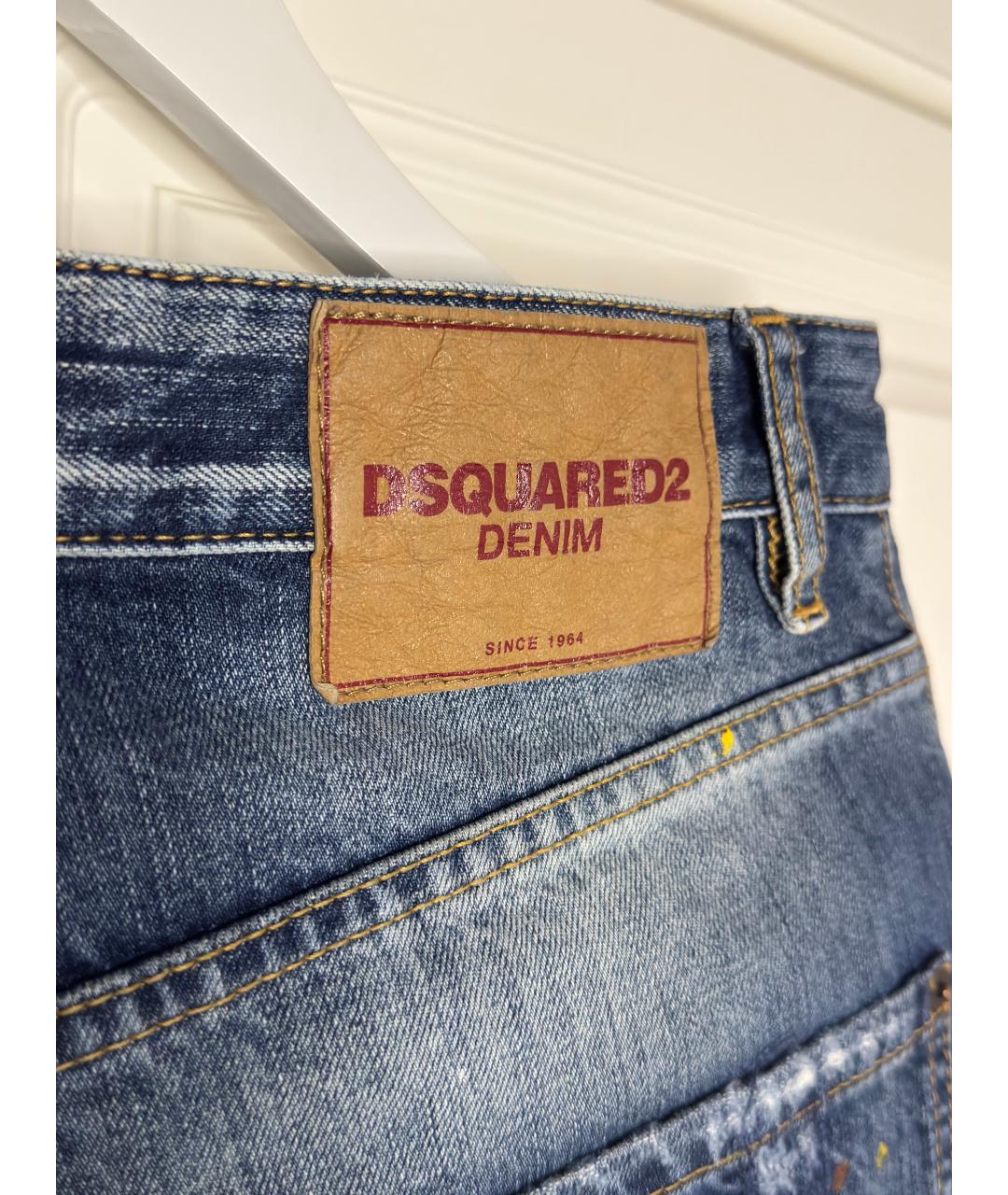 DSQUARED2 Темно-синие хлопко-эластановые джинсы скинни, фото 3