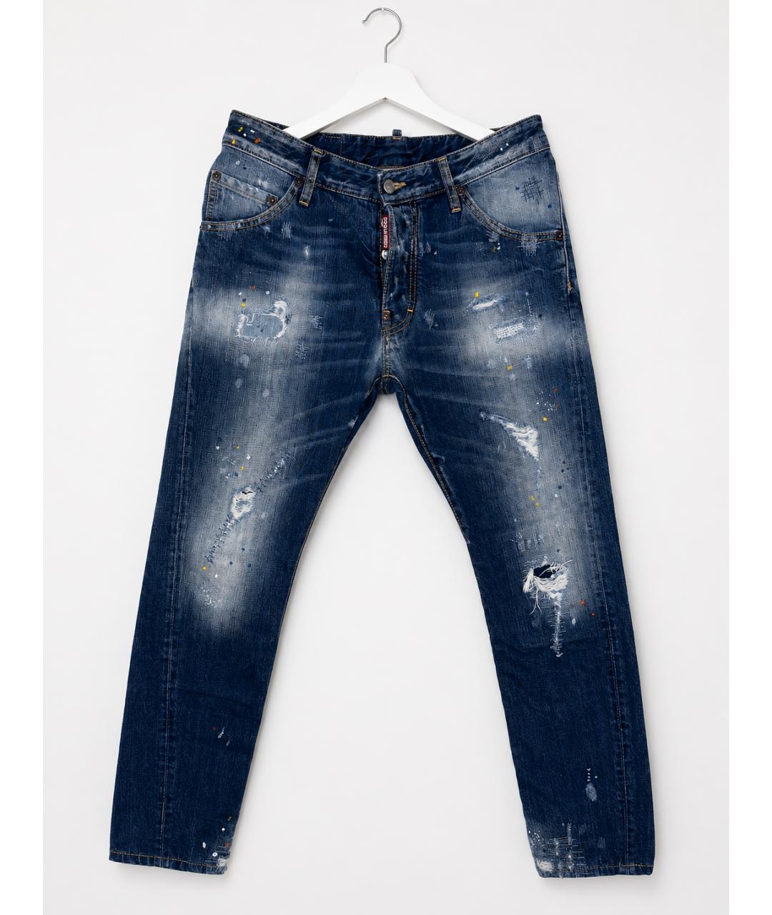 DSQUARED2 Темно-синие хлопко-эластановые джинсы скинни, фото 4