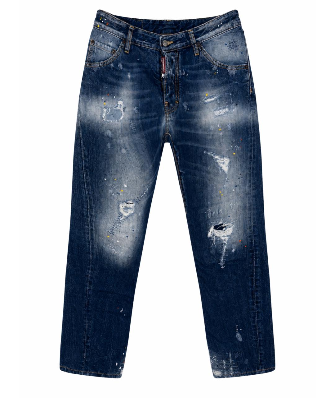 DSQUARED2 Темно-синие хлопко-эластановые джинсы скинни, фото 1
