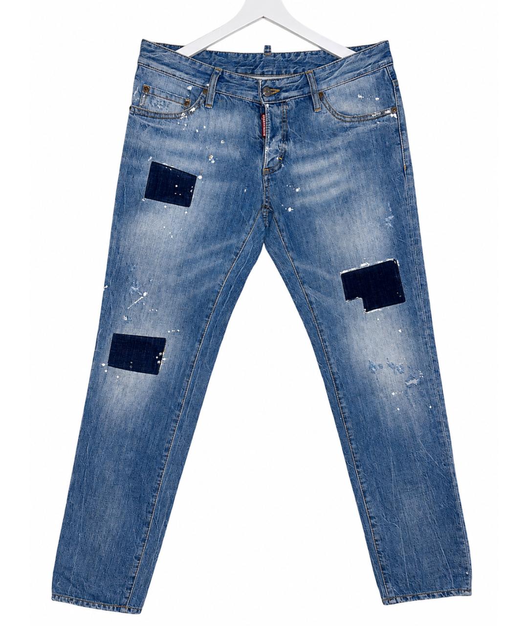 DSQUARED2 Голубые хлопко-эластановые джинсы скинни, фото 1