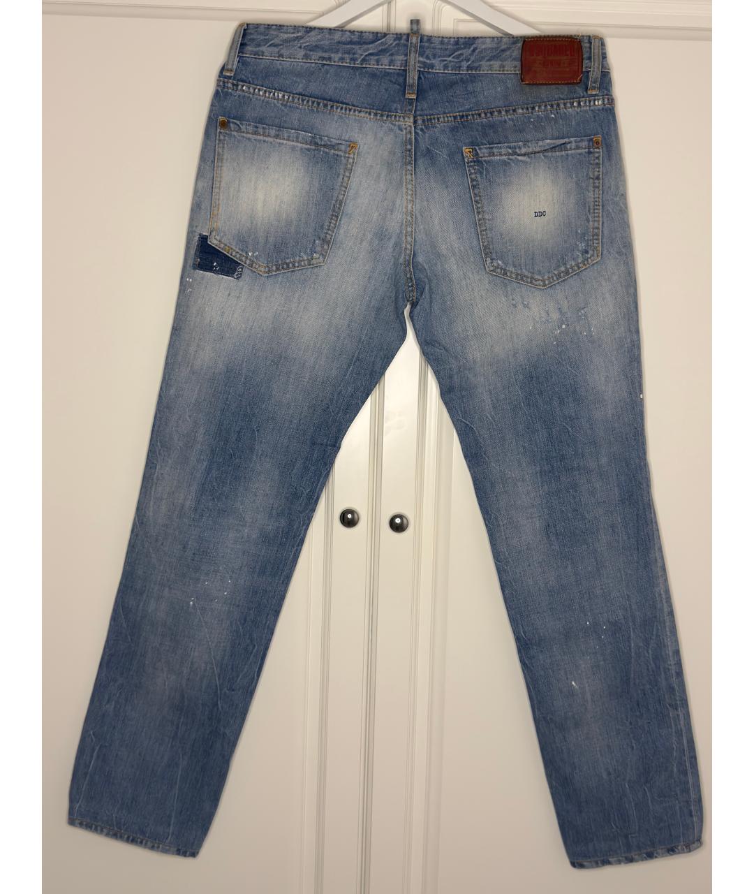 DSQUARED2 Голубые хлопко-эластановые джинсы скинни, фото 2