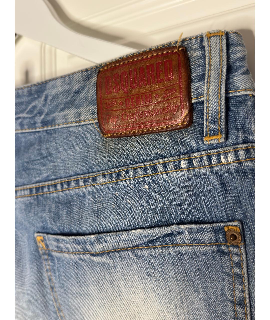 DSQUARED2 Голубые хлопко-эластановые джинсы скинни, фото 3