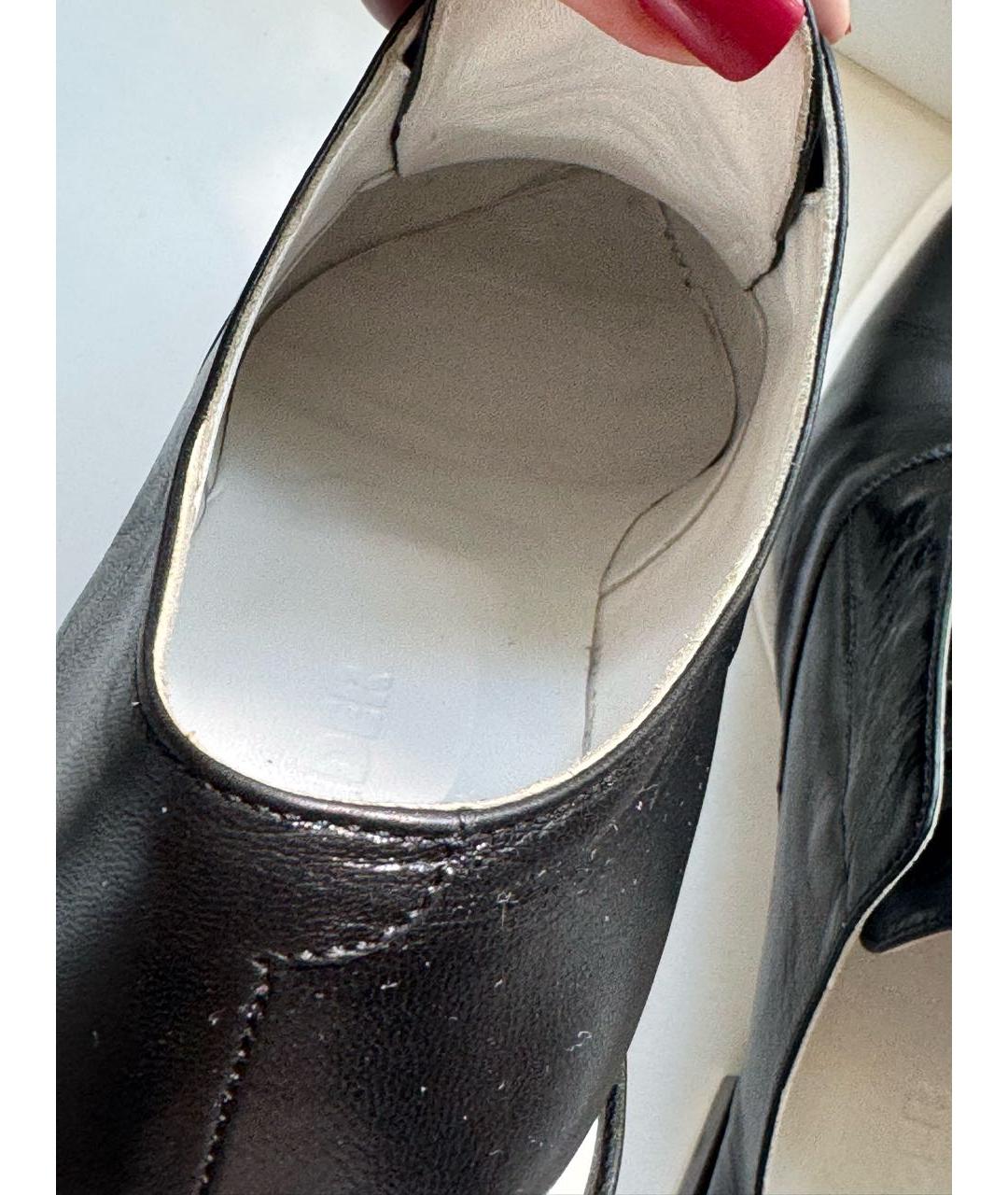JIL SANDER Черные кожаные брогги и оксфорды, фото 7