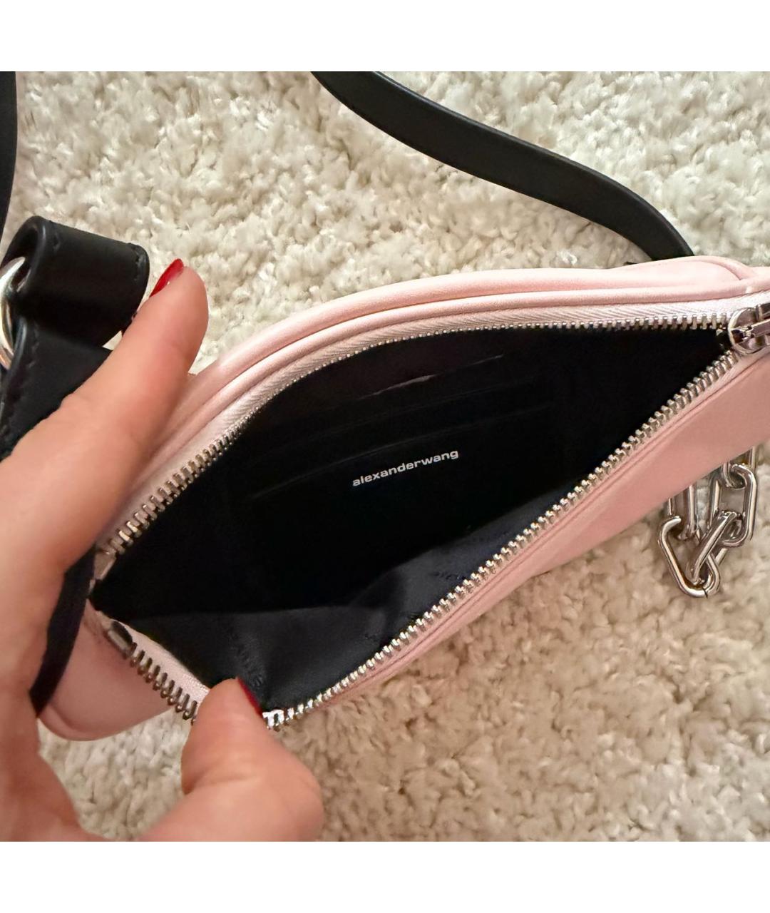 ALEXANDER WANG Розовая кожаная сумка через плечо, фото 4