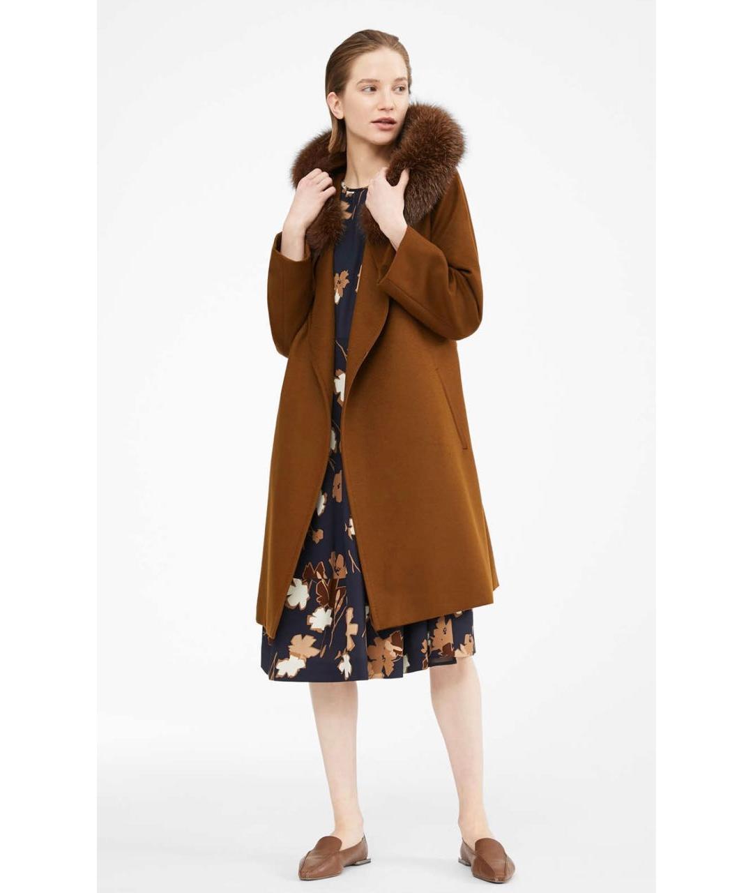MAX MARA STUDIO Коричневое шерстяное пальто, фото 7