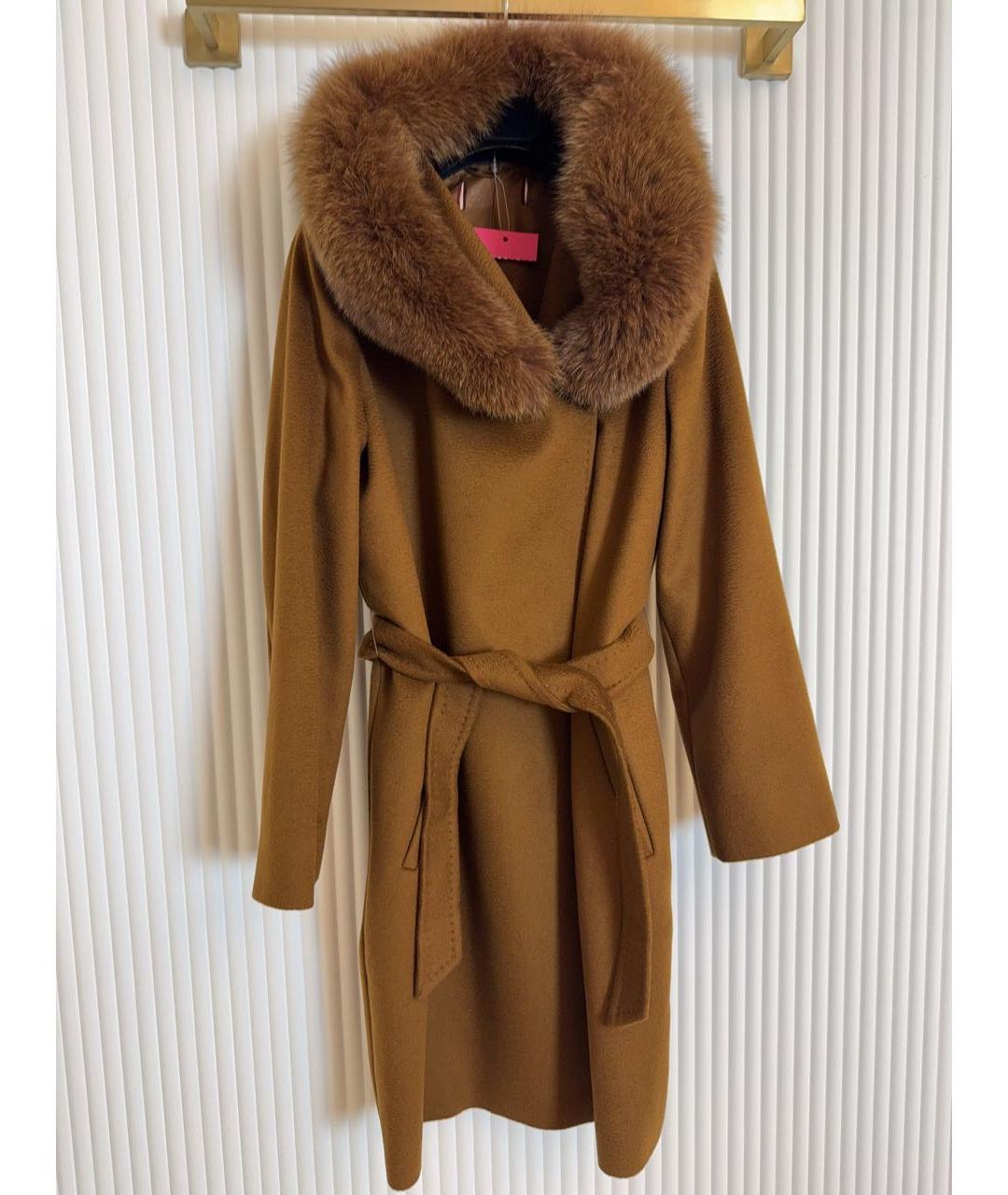 MAX MARA STUDIO Коричневое шерстяное пальто, фото 4