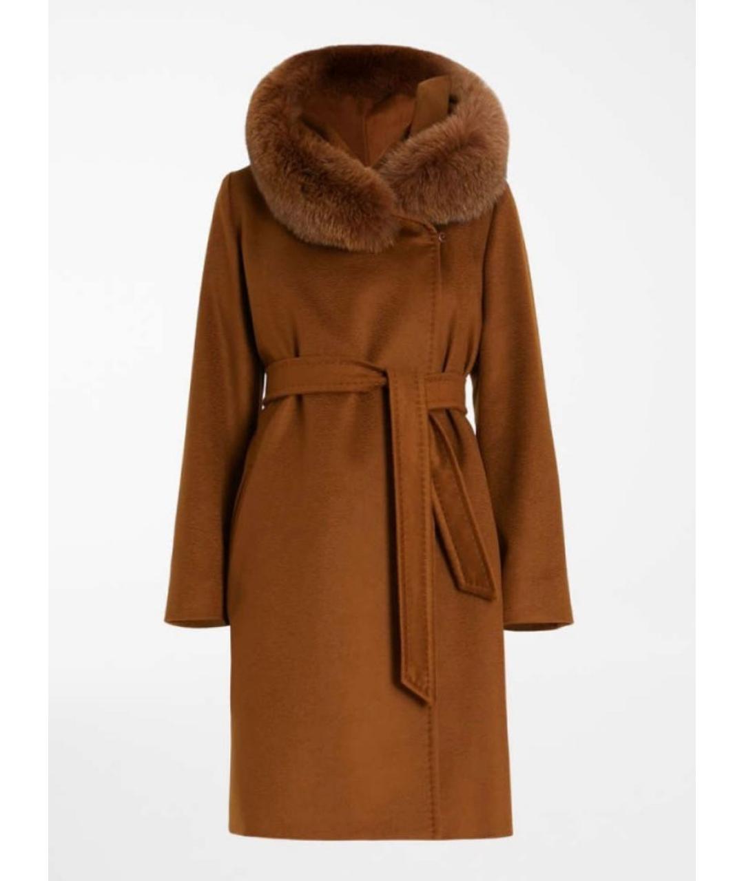 MAX MARA STUDIO Коричневое шерстяное пальто, фото 9