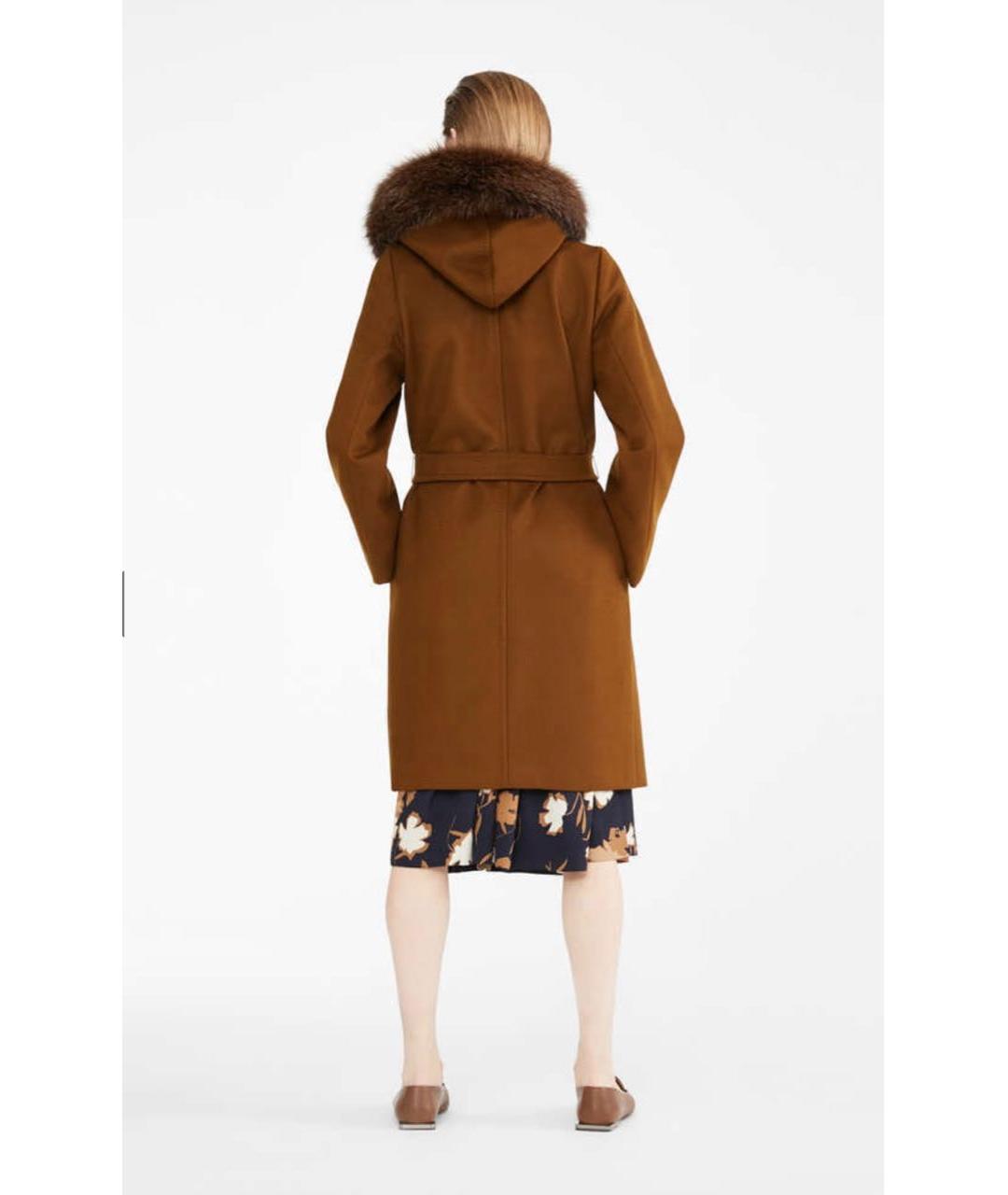 MAX MARA STUDIO Коричневое шерстяное пальто, фото 8