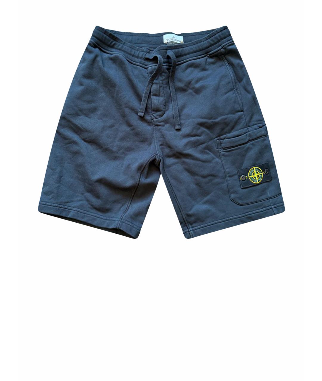 STONE ISLAND Черные хлопковые шорты, фото 1