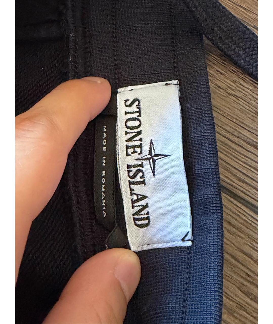 STONE ISLAND Черные хлопковые шорты, фото 3
