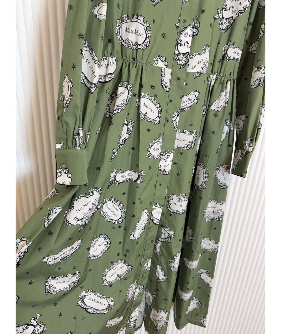 MAX MARA Зеленое хлопковое повседневное платье, фото 6