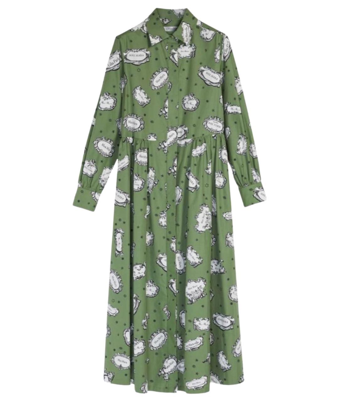 MAX MARA Зеленое хлопковое повседневное платье, фото 1
