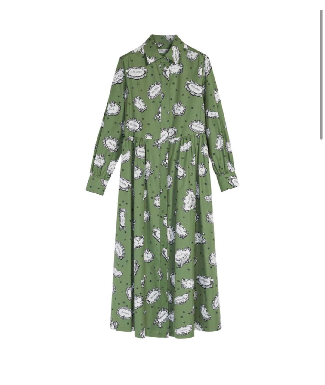 MAX MARA Зеленое хлопковое повседневное платье, фото 9