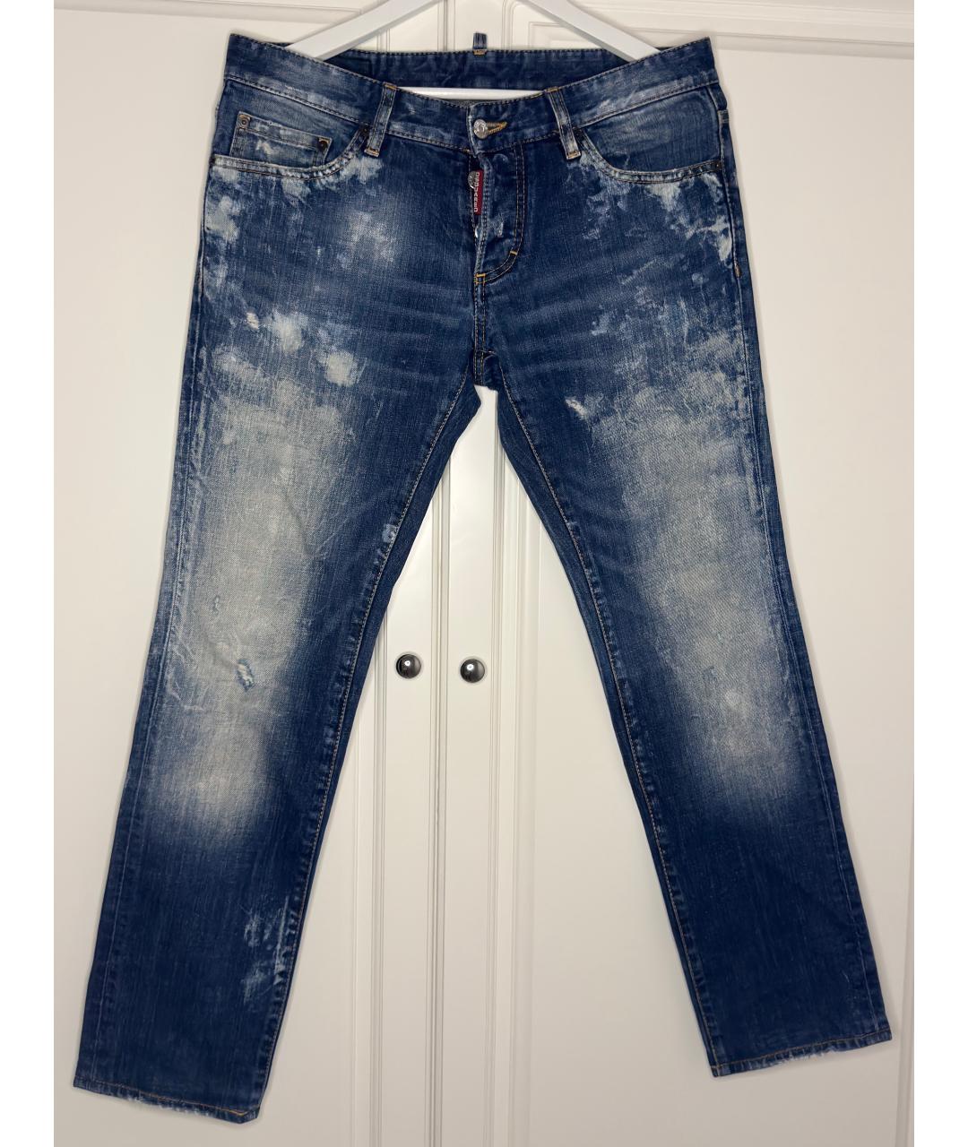 DSQUARED2 Голубые хлопко-эластановые джинсы скинни, фото 4