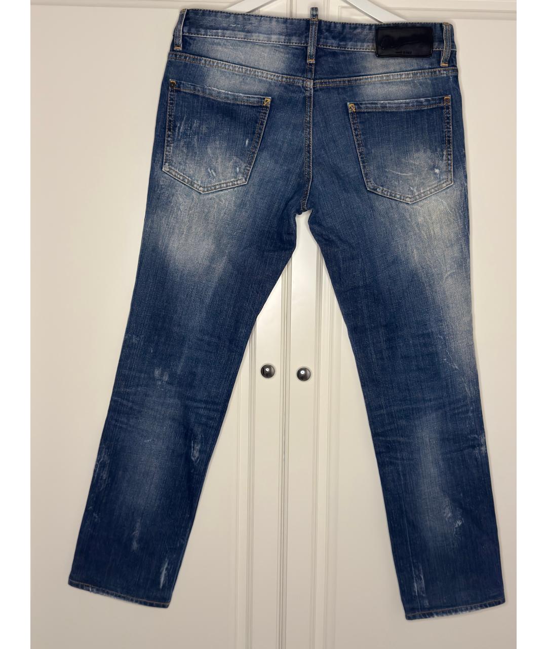 DSQUARED2 Голубые хлопко-эластановые джинсы скинни, фото 2