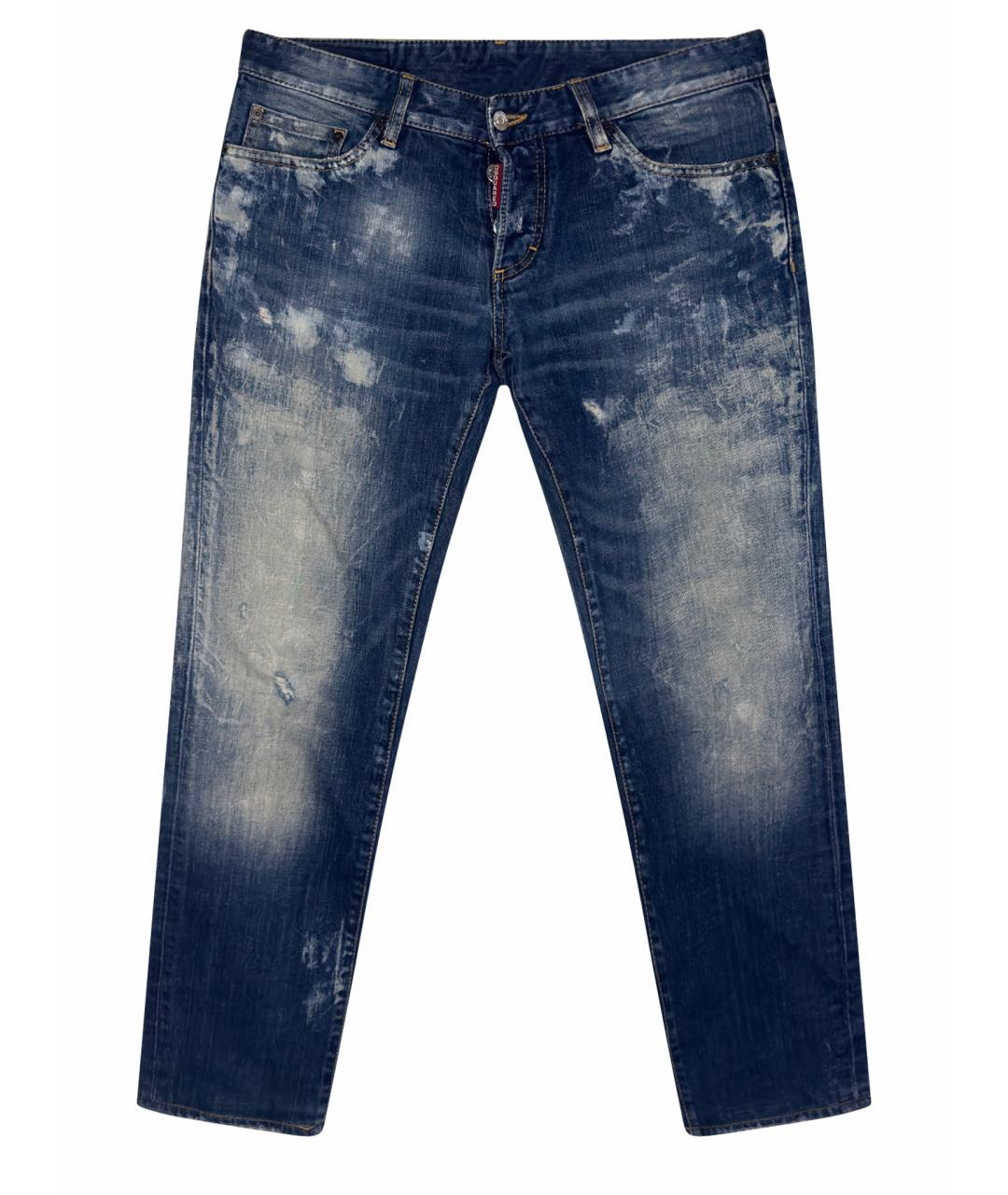 DSQUARED2 Голубые хлопко-эластановые джинсы скинни, фото 1