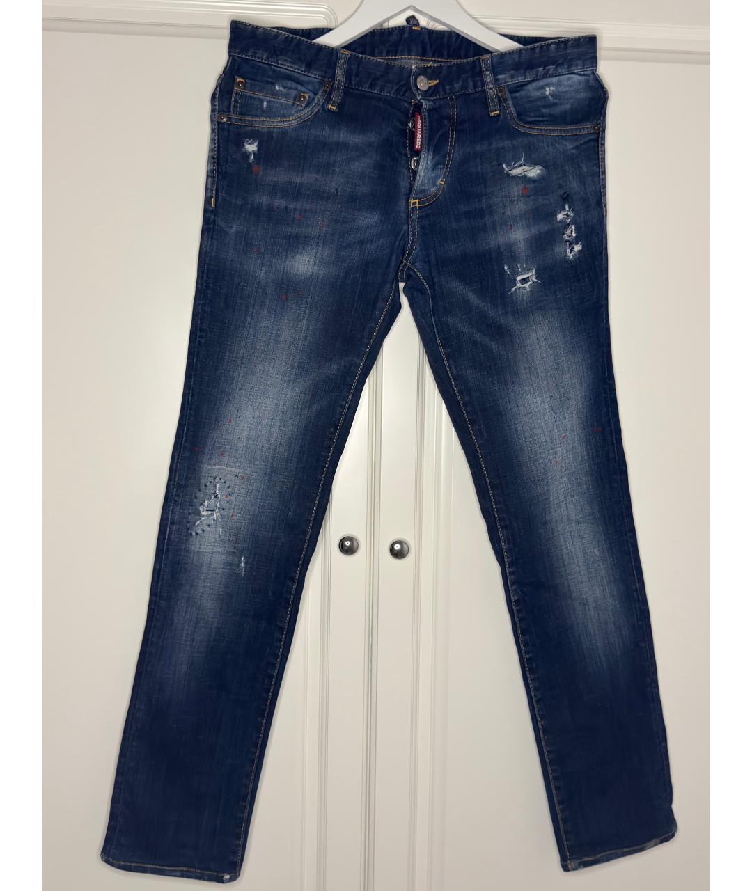 DSQUARED2 Синие хлопко-эластановые джинсы скинни, фото 6
