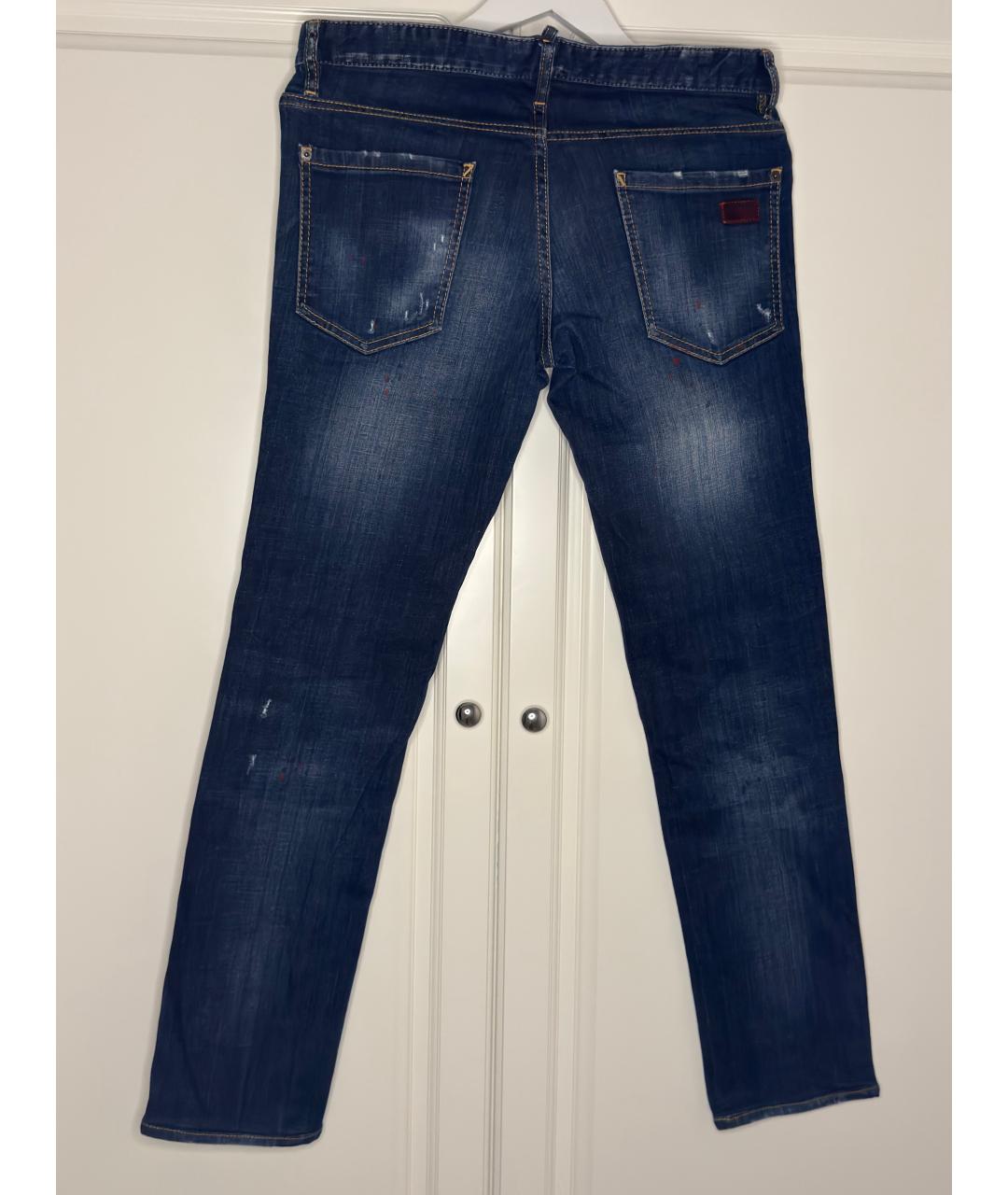 DSQUARED2 Синие хлопко-эластановые джинсы скинни, фото 2