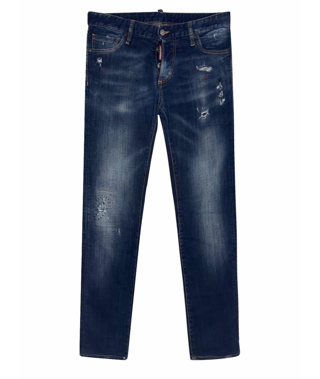 DSQUARED2 Синие хлопко-эластановые джинсы скинни, фото 1