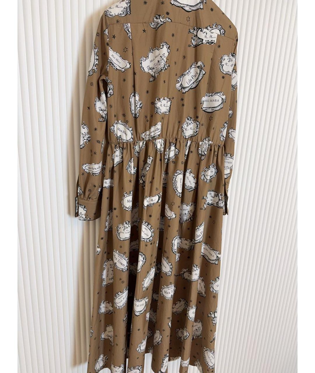 MAX MARA Коричневое хлопковое повседневное платье, фото 2