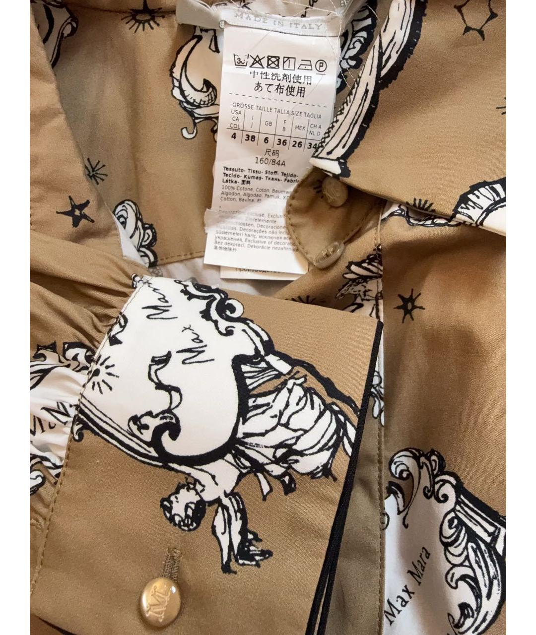 MAX MARA Коричневое хлопковое повседневное платье, фото 3
