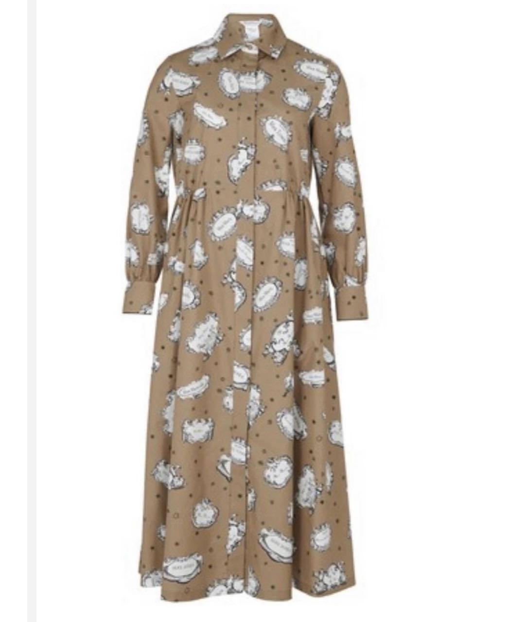 MAX MARA Коричневое хлопковое повседневное платье, фото 6