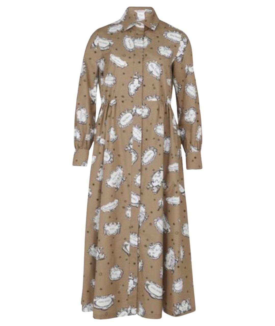 MAX MARA Коричневое хлопковое повседневное платье, фото 1