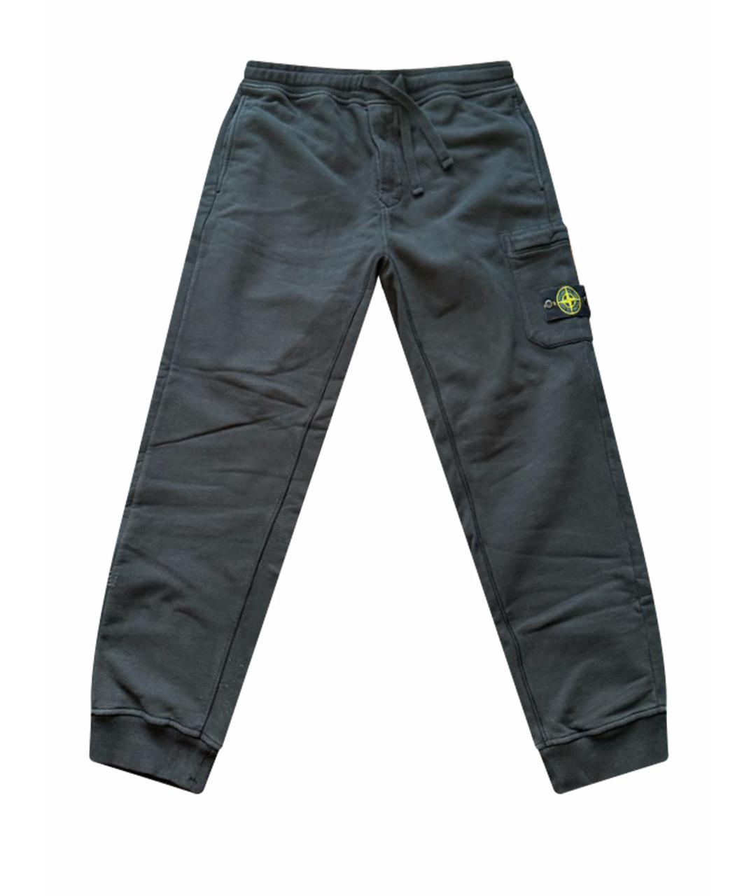 STONE ISLAND Черные хлопковые повседневные брюки, фото 1