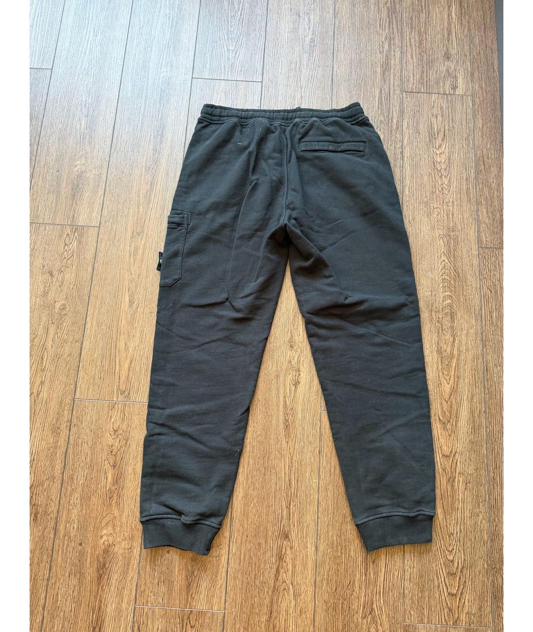 STONE ISLAND Черные хлопковые повседневные брюки, фото 2