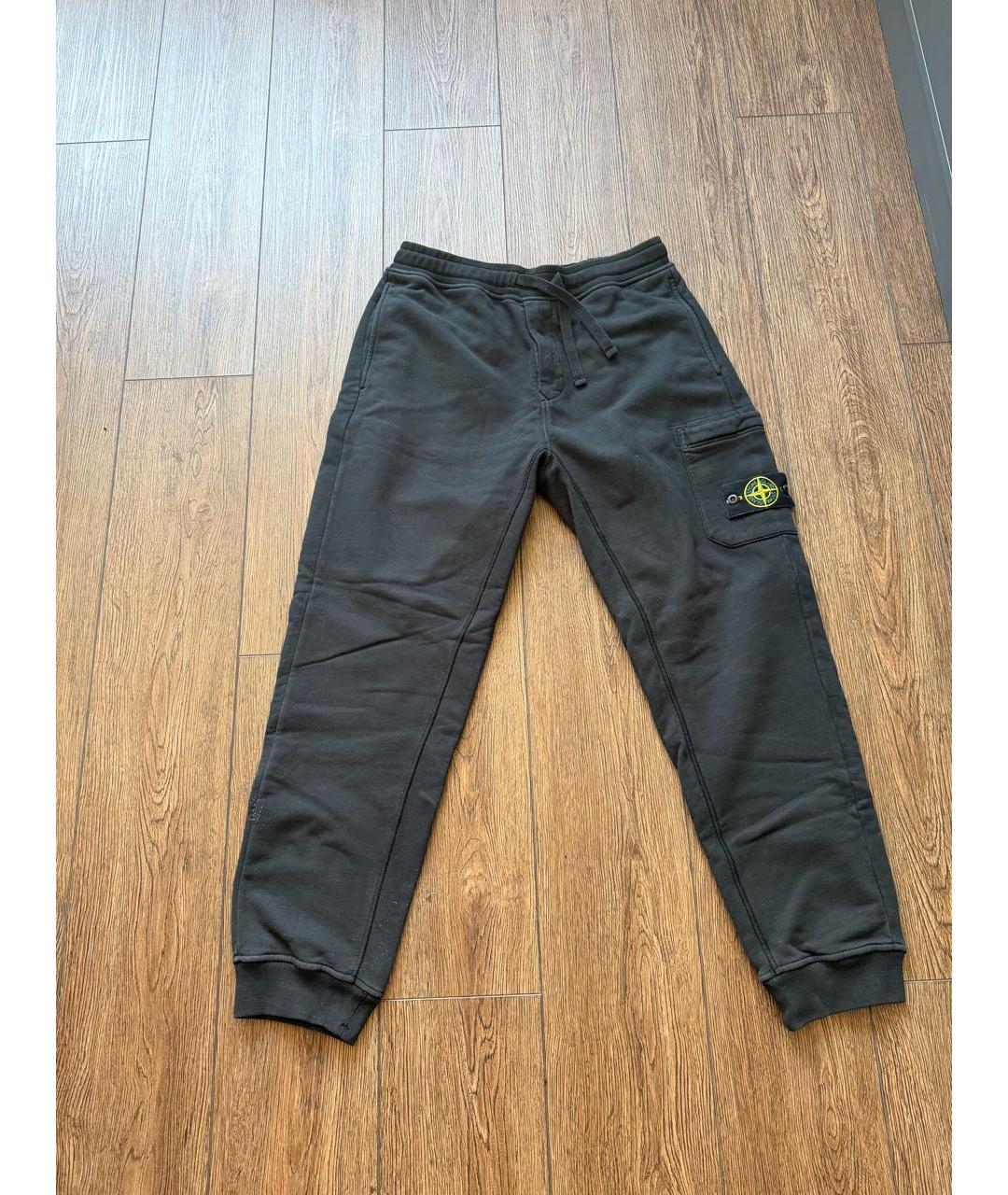 STONE ISLAND Черные хлопковые повседневные брюки, фото 5