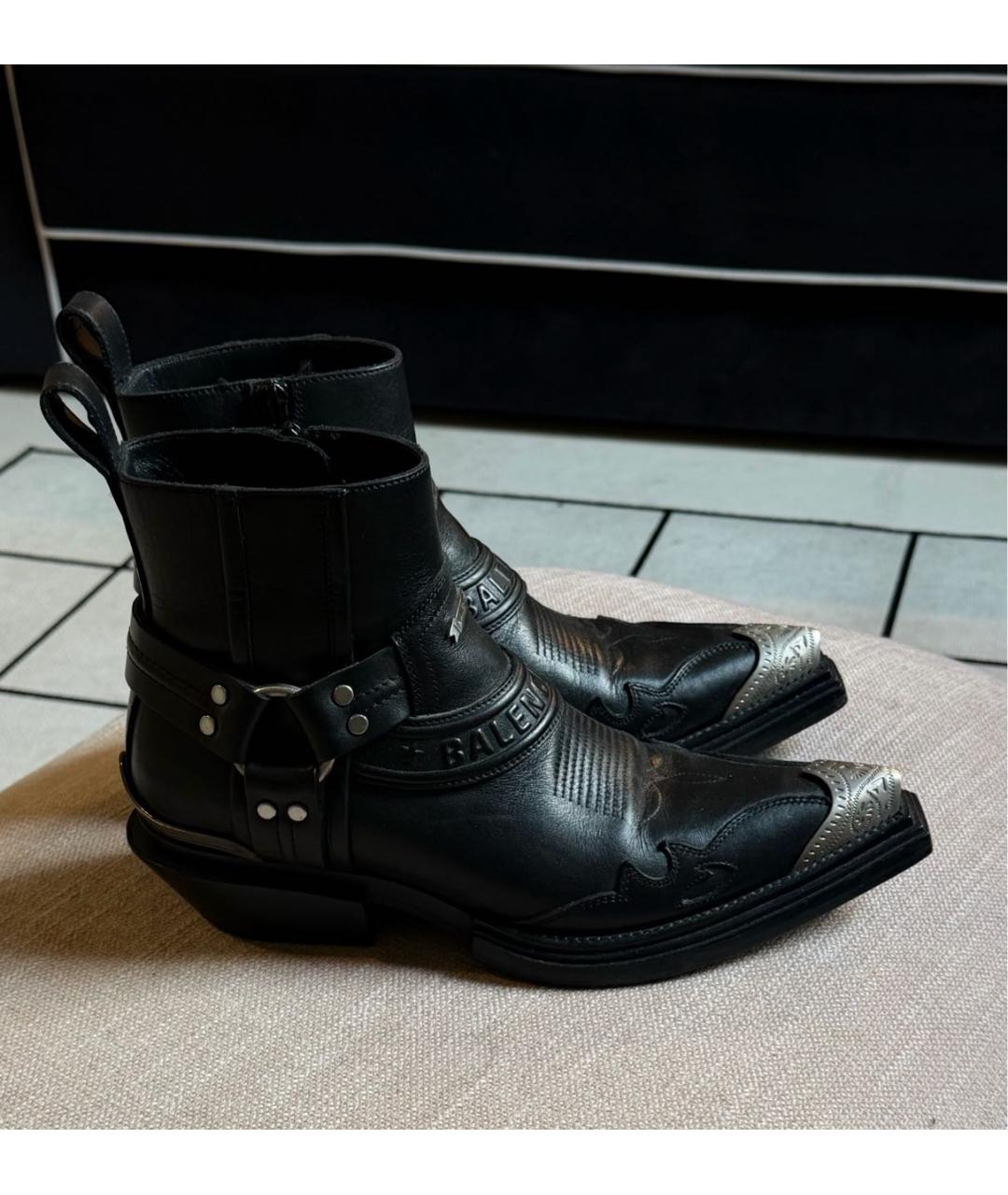BALENCIAGA Черные кожаные ботинки, фото 5