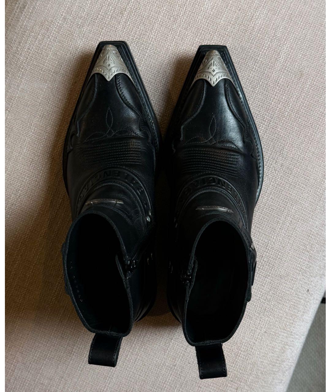 BALENCIAGA Черные кожаные ботинки, фото 3