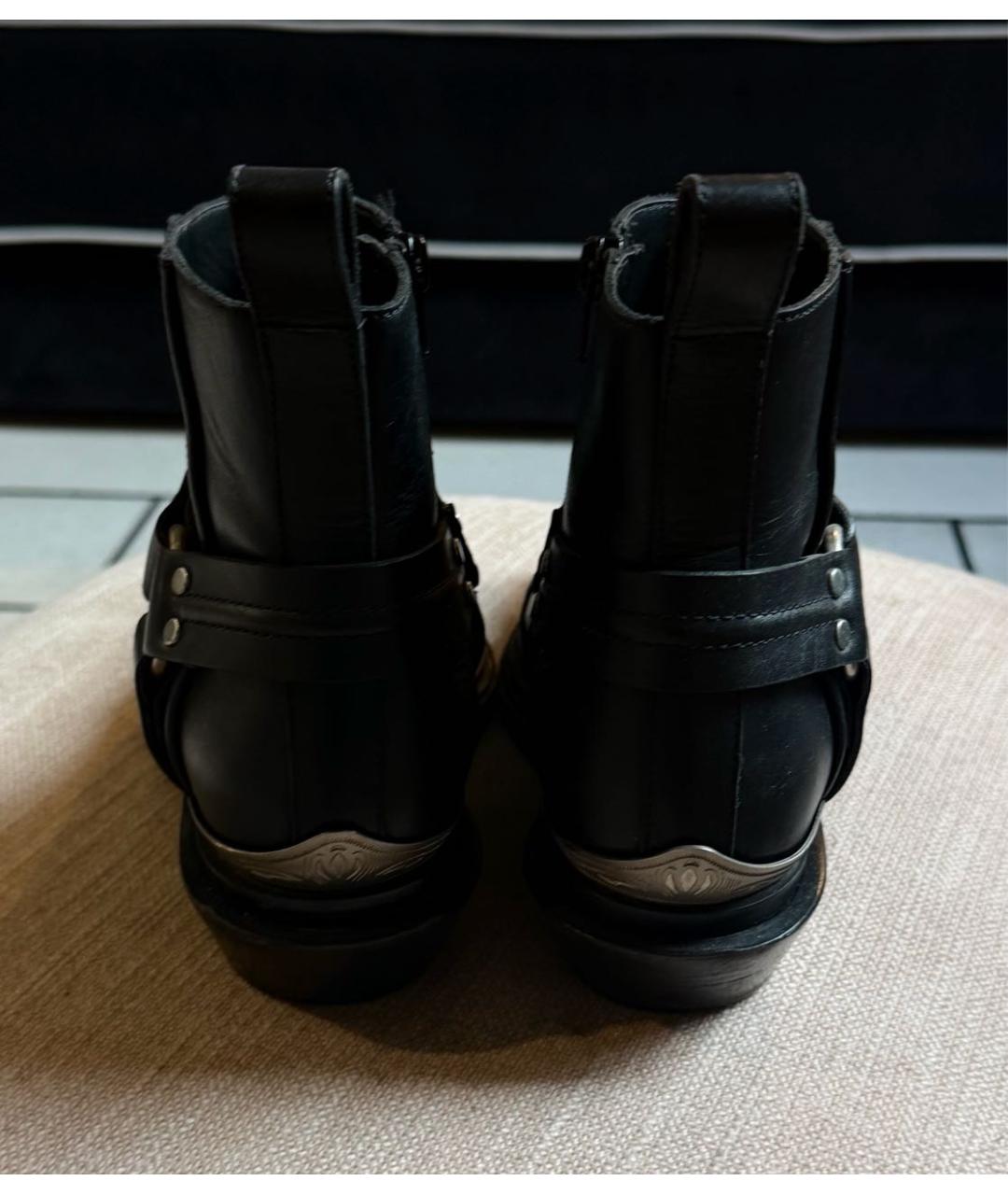 BALENCIAGA Черные кожаные ботинки, фото 4