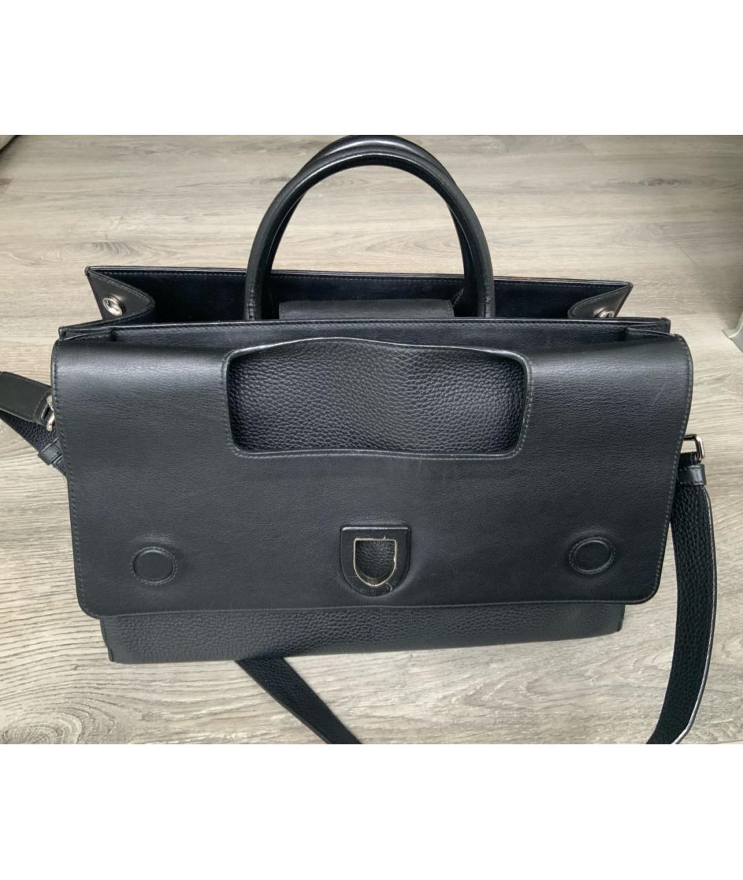 CHRISTIAN DIOR Черная кожаная сумка с короткими ручками, фото 2
