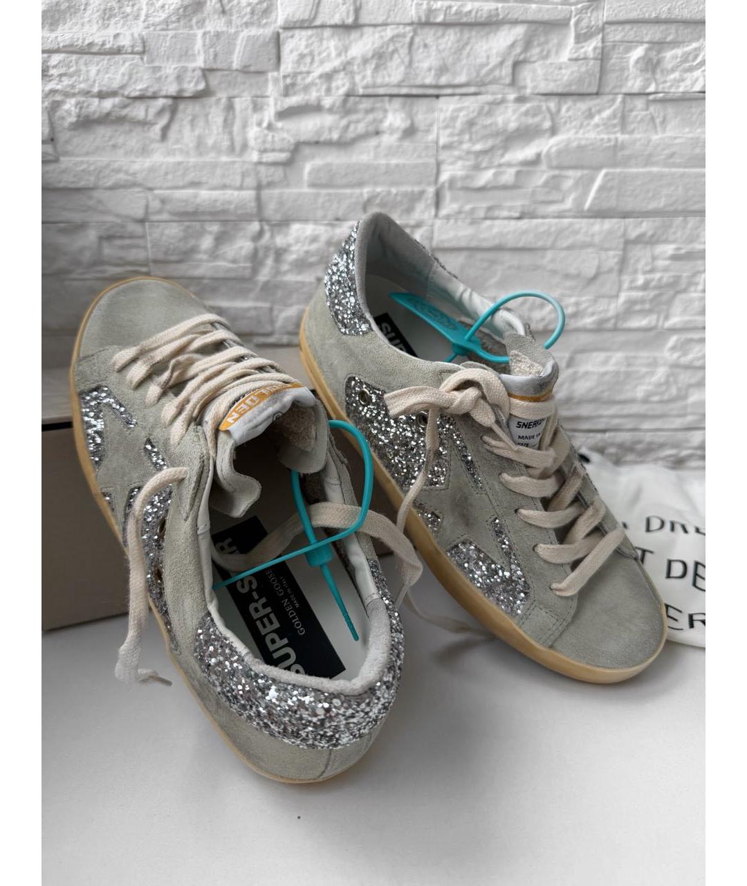 GOLDEN GOOSE Серебряные кеды, фото 3