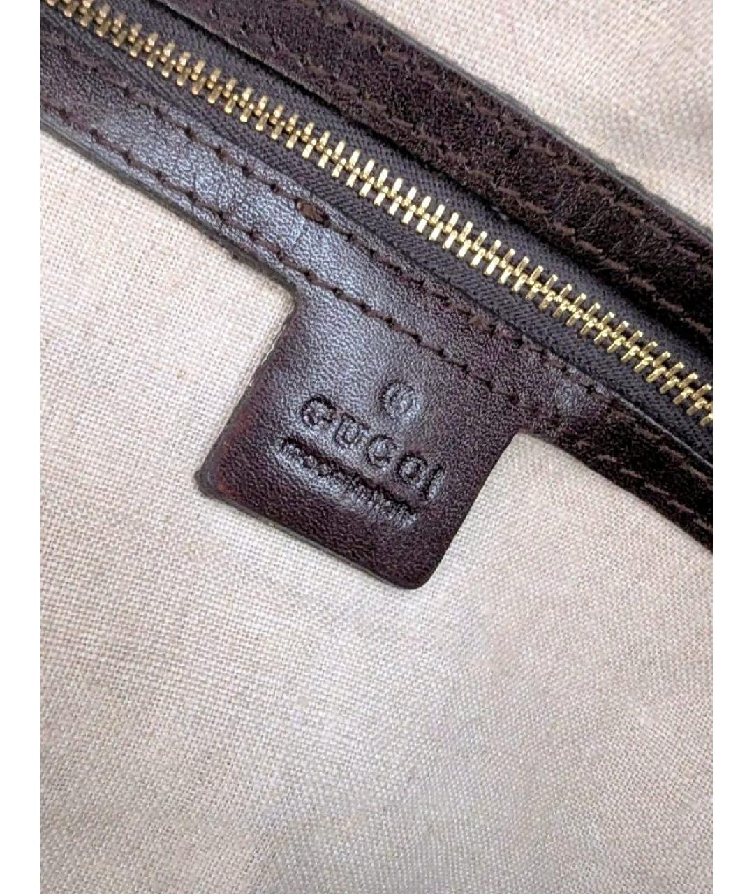 GUCCI Коричневая канва сумка с короткими ручками, фото 4