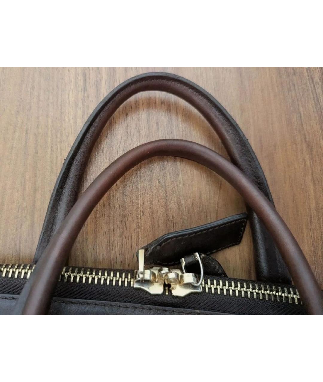 GUCCI Коричневая канва сумка с короткими ручками, фото 7